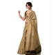 Generic Women's Tissue Silk Solid Saree With Unstitched Blouse 5.5Mtr (Gold)