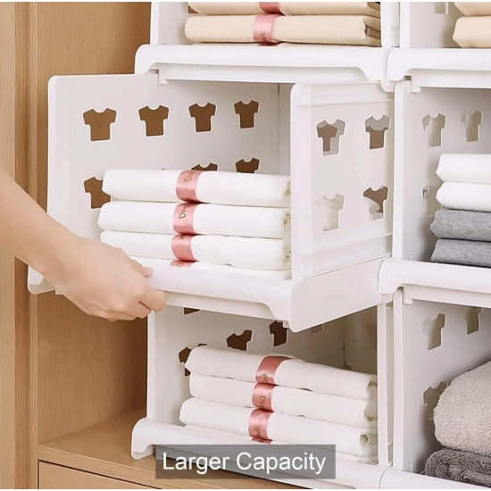 Generic Pack of 1 Plastic Foldable Stackable Storage Organizer (White) Generic Pack of 1 Plastic Foldable Stackable Storage Organizer (White)