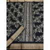 Generic Women's Cotton Silk Floral Printed Saree With Unstitched Blouse 5.5Mtr (Black)