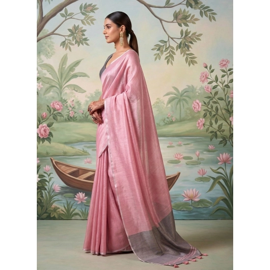 Generic Women's Tissue Silk Solid Saree With Unstitched Blouse 5.5Mtr (Baby Pink) Generic Women's Tissue Silk Solid Saree With Unstitched Blouse 5.5Mtr (Baby Pink)