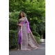 Generic Women's Faux_Tussar Ethnic_Print Saree With Unstitched Blouse 5.5Mtr (Purple)