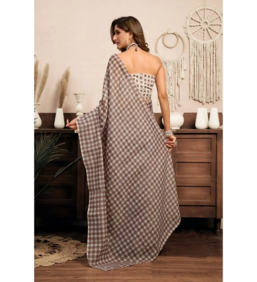 Generic Women's Linen Cotton Printed Ready To Wear With Pocket Saree With Unstitched Blouse 5.5 Mtr (Light_Brown) Generic Women's Linen Cotton Printed Ready To Wear With Pocket Saree With Unstitched Blouse 5.5 Mtr (Light_Brown)