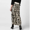 Generic Women's Georgette Chain Print Elasticated Skirt (Cream-Black)
