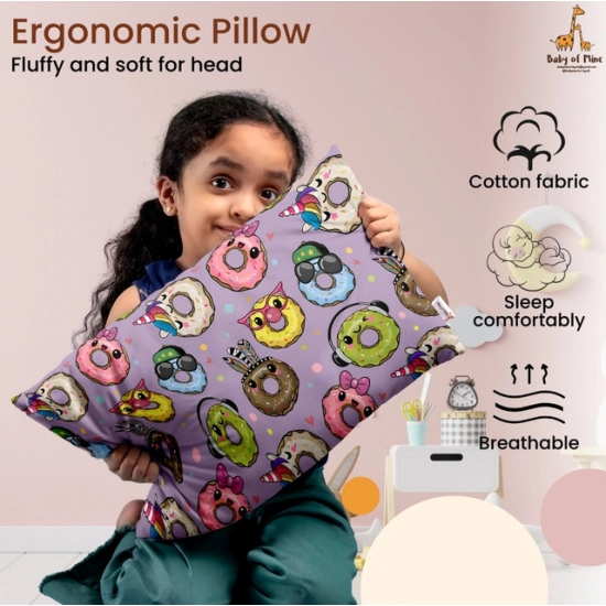 Generic Soft Plush Printed Baby Infant Pillow for Kids Age 1 To 5 Years (Purple)