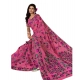 Generic Women's Georgette Printed Saree With Unstitched Blouse 5.5Mtr (Pink)