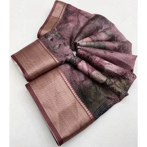 Generic Women's Cotton Silk Printed Saree With Unstitched Blouse 5.5Mtr (Multicolor)