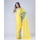 Generic Women's Soft Crepe Silk Printed Ready To Wear Saree With Unstitched Blouse 5.5Mtr (Yellow)