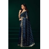 Generic Women's Net Sequence Saree With Unstitched Blouse 5.5Mtr (Blue)