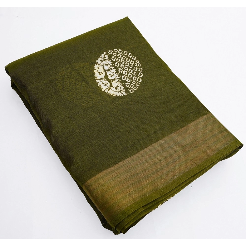 Generic Women's Cotton Silk Printed Saree With Unstitched Blouse 5.5Mtr (Green) Generic Women's Cotton Silk Printed Saree With Unstitched Blouse 5.5Mtr (Green)
