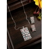 Generic Women's Brass Silver Plated Pendant Set (Multicolor)