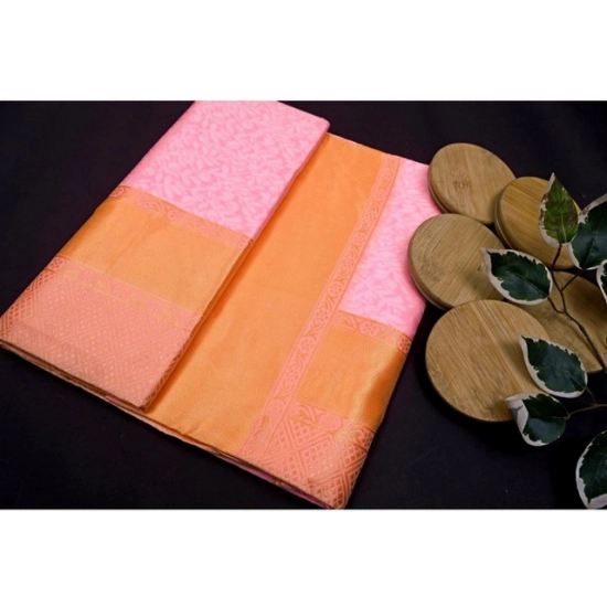 Generic Women's Soft Litchi Silk Jacquard Work Saree With Unstitched Blouse 5.5Mtr (Pink) Generic Women's Soft Litchi Silk Jacquard Work Saree With Unstitched Blouse 5.5Mtr (Pink)