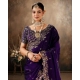 Generic Women's Silk Embroidered Saree With Unstitched Blouse 5.5Mtr (Purple) Generic Women's Silk Embroidered Saree With Unstitched Blouse 5.5Mtr (Purple)