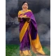 Generic Women's Soft Litchi Silk Jacquard Work Saree With Unstitched Blouse 5.5Mtr (Purple) Generic Women's Soft Litchi Silk Jacquard Work Saree With Unstitched Blouse 5.5Mtr (Purple)