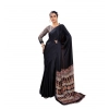 Generic Women's Satin Crepe Printed Saree With Unstitched Blouse 5.5Mtr (Black) Generic Women's Satin Crepe Printed Saree With Unstitched Blouse 5.5Mtr (Black)