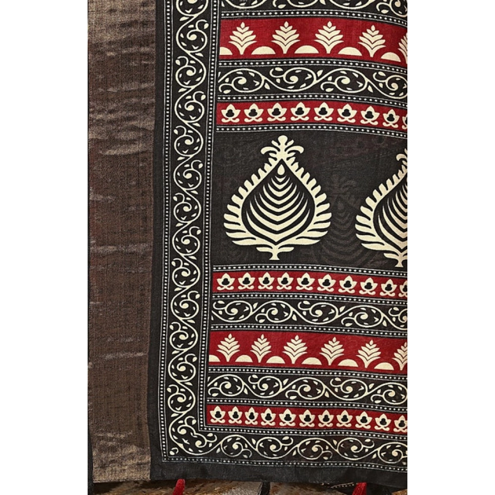 Generic Women's Cotton Silk Printed Saree With Unstitched Blouse 5.5Mtr (Red) Generic Women's Cotton Silk Printed Saree With Unstitched Blouse 5.5Mtr (Red)