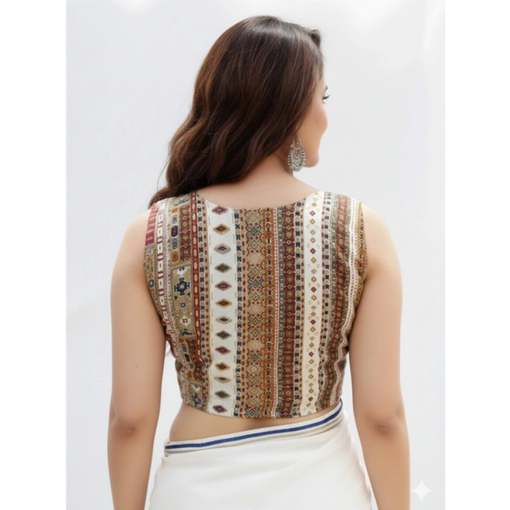 Generic Women's Cambric Cotton V Neck Padded Blouse (White, 38 Ready Size (Self-Alterable 36–40) Generic Women's Cambric Cotton V Neck Padded Blouse (White, 38 Ready Size (Self-Alterable 36–40)