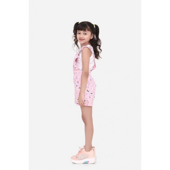 Generic Girl's Inner- Cotton Printed Sleeveless Dungaree (Light Pink) Generic Girl's Inner- Cotton Printed Sleeveless Dungaree (Light Pink)