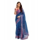 Generic Women's Faux Linen Floral Print Ready to wear Saree With Unstitched Blouse 5.5Mtr (Blue) Generic Women's Faux Linen Floral Print Ready to wear Saree With Unstitched Blouse 5.5Mtr (Blue)