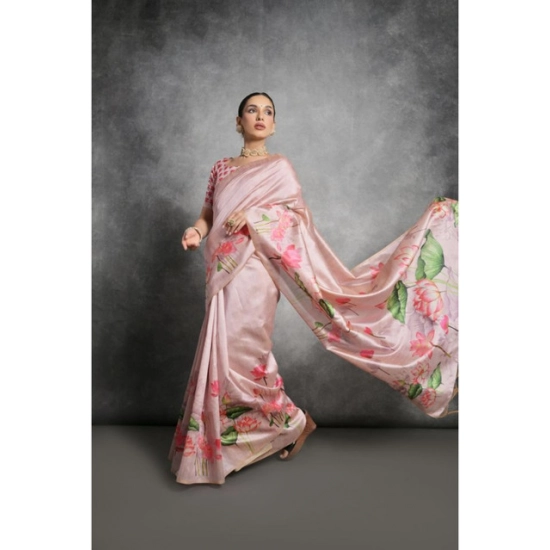Generic Women's Cotton Printed Saree With Unstitched Blouse 5.5 Mtr (Pink) Generic Women's Cotton Printed Saree With Unstitched Blouse 5.5 Mtr (Pink)