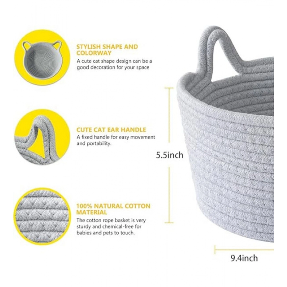 Generic Cotton Pack Of_1 Plain Cat Basket 9x5 Inch (Grey) Generic Cotton Pack Of_1 Plain Cat Basket 9x5 Inch (Grey)
