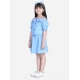 Generic Girl's Denim Solid Cold Shoulder Top and Skirt Set (Light Blue) Generic Girl's Denim Solid Cold Shoulder Top and Skirt Set (Light Blue)