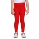 Generic Girl's Cotton Lycra Solid Elasticated Leggings (Red)