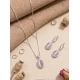 Generic Women's Brass Silver Plated Pendant Set (Pink)