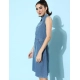 Generic Women's Denim Solid Sleeveless Dress (Blue) Generic Women's Denim Solid Sleeveless Dress (Blue)