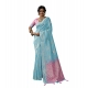 Generic Women's Linen Cotton Printed Saree With Unstitched Blouse 5.5Mtr (Sky Blue) Generic Women's Linen Cotton Printed Saree With Unstitched Blouse 5.5Mtr (Sky Blue)