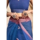 Generic Women's Linen Cotton Printed Ready To Wear Saree With Unstitched Blouse 5.5 Mtr (Blue)