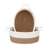 Generic Cotton White Basket 2 Pcs Storage Basket For Clothes (Beige-White)