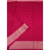 Generic Women's Cotton Blend Checkered Saree With Unstitched Blouse 5.5Mtr (Red)