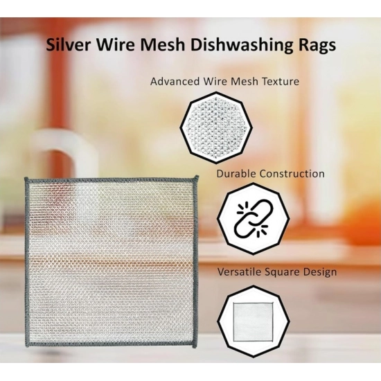 Generic Pack of 5 Stainless Steel Dishwash Scrub (Silver) Generic Pack of 5 Stainless Steel Dishwash Scrub (Silver)