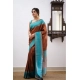 Generic Women's Soft Lichi Silk Printed Saree With Unstitched Blouse 5.5Mtr (Brown)