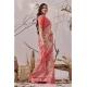 Generic Women's Faux_Linen Printed Saree With Unstitched Blouse 5.5Mtr (Peach)