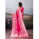 Generic Women's Silk Blend Printed Saree With Unstitched Blouse 5.5Mtr (Pink) Generic Women's Silk Blend Printed Saree With Unstitched Blouse 5.5Mtr (Pink)