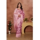 Generic Women's Banarasi Silk Jaquard Woven Saree With Unstitched Blouse 5.5Mtr (Pink)