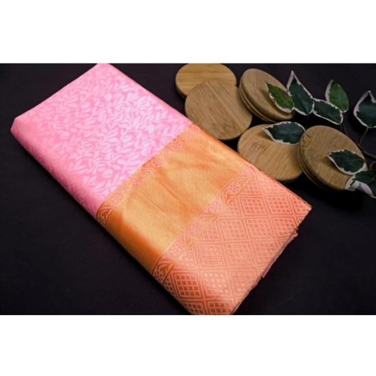 Generic Women's Soft Litchi Silk Jacquard Work Saree With Unstitched Blouse 5.5Mtr (Pink) Generic Women's Soft Litchi Silk Jacquard Work Saree With Unstitched Blouse 5.5Mtr (Pink)