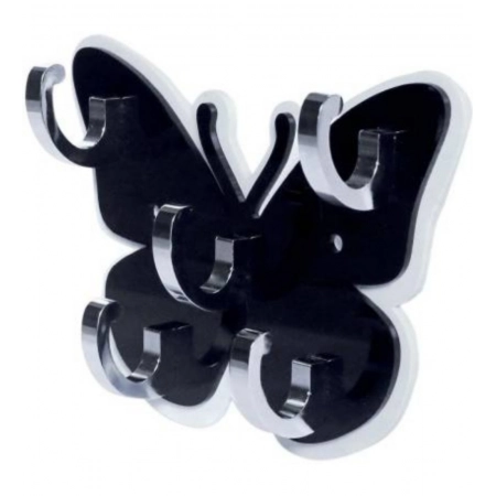 Generic Pack Of 2_Butterfly Key Holder – Decorative Wall Mount Key Organizer (Color: Black)