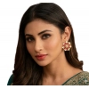 Generic Women's Zinc Alloy Gold Plated Stud Earrings (Multicolor)