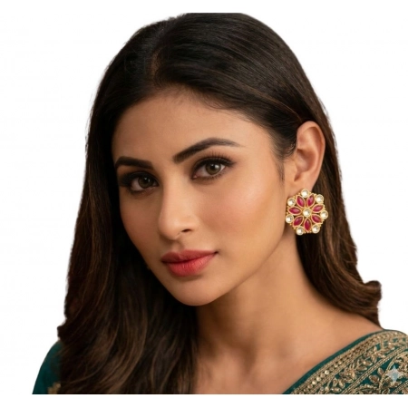 Generic Women's Zinc Alloy Gold Plated Stud Earrings (Multicolor) Generic Women's Zinc Alloy Gold Plated Stud Earrings (Multicolor)