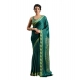 Generic Women's Satin Crepe Printed Saree With Unstitched Blouse 5.5Mtr (Green)