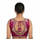 Generic Women's Silk Embroidered V-Neck Sleeveless Readymade Padded Blouse (Pink, Size 38)