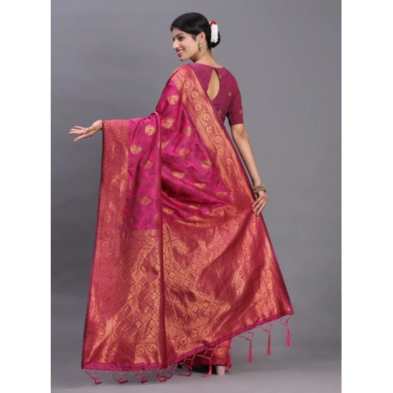 Generic Women's Silk Printed Saree With Unstitched Blouse 5.5Mtr (Magenta) Generic Women's Silk Printed Saree With Unstitched Blouse 5.5Mtr (Magenta)