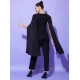 Generic Women's Polyeter Solid Cape Sleeve Jumpsuit (Black) Generic Women's Polyeter Solid Cape Sleeve Jumpsuit (Black)