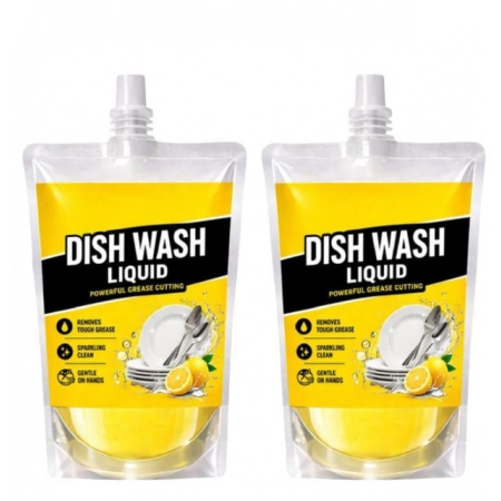 Generic Pack of 2 Kitchen Cleaning Dishwash Liquid Pouches 200 ML Generic Pack of 2 Kitchen Cleaning Dishwash Liquid Pouches 200 ML