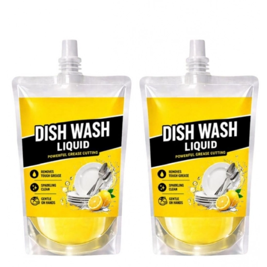 Generic Pack of 2 Kitchen Cleaning Dishwash Liquid Pouches 200 ML Generic Pack of 2 Kitchen Cleaning Dishwash Liquid Pouches 200 ML