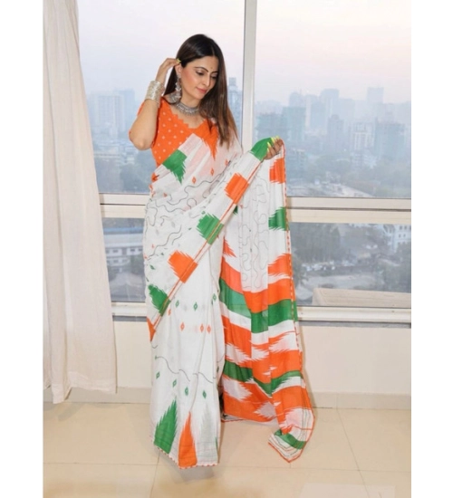 Generic Women's Soft Litchi Silk Jacquard Work Saree With Unstitched Blouse 5.5Mtr (Multicolor)