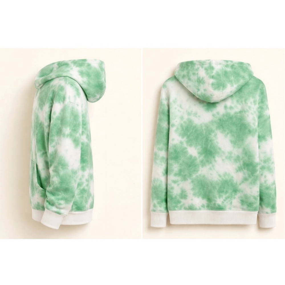 Generic Men's Cotton Tie & dye Hoodie (Green)