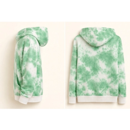 Generic Men's Cotton Tie &amp; dye Hoodie (Green)